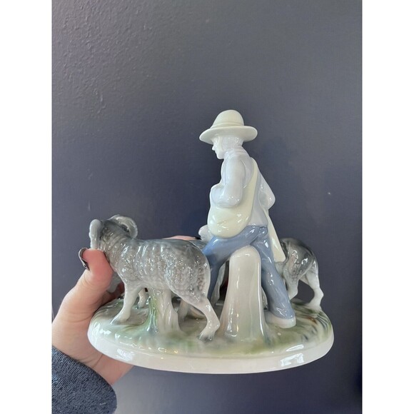 Golden Crown E R Germany Gerold Porzellan Bavaria Shepherd Sheep Figurine - Picture 4 of 12